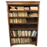 A late Victorian stained beech open bookcase, 167cm high, 114cm wide.