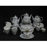 A Royal Doulton porcelain part dinner tea and coffee service, decorated in the York Town pattern, so
