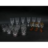 A set of six Waterford Crystal Kylemore pattern sherry glasses, 12cm high, a Kylemore Waterford Crys