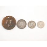 Victorian coins and medallion, in Honour of Her Majesty Queen Victoria's Visit to The Corporation of