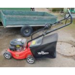 A Wilko DG350 petro rotary mower.