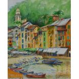 Pat Gaskell (British, 20th/21stC). Portofino, watercolour, signed, dated 2006, 47cm high, 38cm wide.