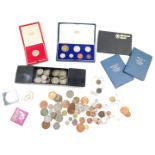 A South African Coin Collection 1967, seven coins, cased., Britain's First Decimal and other commemo