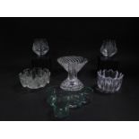 A pair of Dartington glass London 2012 Olympic glass votives, boxed, together with Orrefors, Alvar A