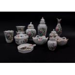 A group of Aynsley Pembroke pattern collectibles, etc., including a double lipped vase, 23cm high, l