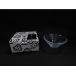 An Orrefors cut glass bowl decorated in the Happy pattern, designed by Martti Rytkonen, 5008/12, box