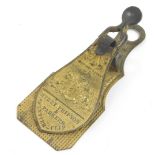 A mid 19thC brass Merry Phipson and Parker's letter-clip, registered October 3rd 1843 and numbered 2