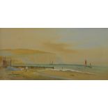 Francis E Jameson (British, b1895). Coastal seascape with cliffs, watercolour, signed, 14.5cm high,