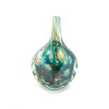 A 20thC Mdina Studio glass bottle vase, of shouldered form, with cylindrical stem, with swirled gree