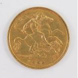 An Edward VII gold half sovereign 1906, 4.0g.