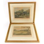 After Edward Hull (British, early 19thC). Coursing - Hampton Court Park, plates 1 & 2, a pair of pri