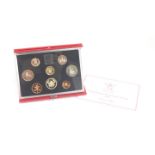 Royal Mint United Kingdom proof coin collection 1986, cased with certificate.