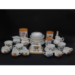 A group of Portmeirion pottery decorated in the Botanic Garden pattern, including storage jars with