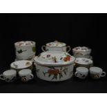 Royal Worcester porcelain oven to table wares decorated in the Evesham pattern, to include a cassero
