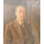 Kitty Roberts (British, 20thC). Half length portrait of a gentleman, oil on canvas, signed, dated '2