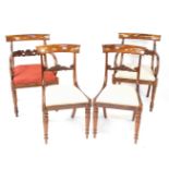 A matched set of four William IV rosewood dining chairs, in the manner of Gillows, comprising two ca