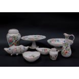 A group of Aynsley Pembroke pattern china, printed marks, including a lidded jar, 23cm high, footed