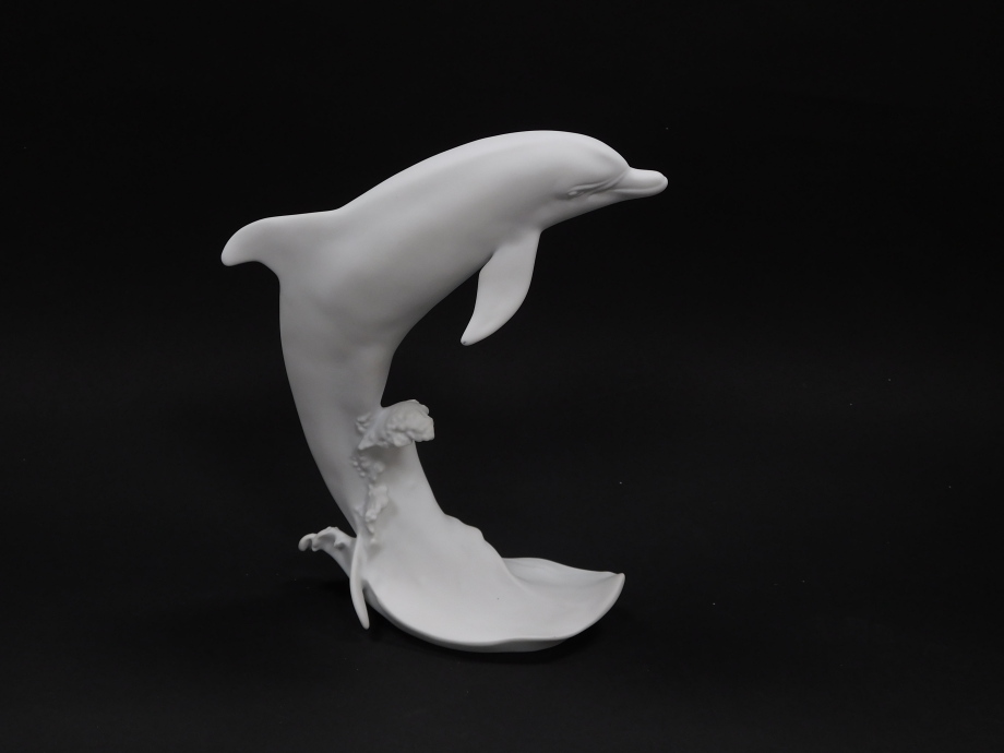 A Kaiser white matt bisque porcelain figure, modelled as a Dolphin, no 654., printed and impressed m - Bild 2 aus 3