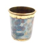 A German silver gilt beaker, with textured decoration, Hermann Emil, Sterling, 8.31oz.