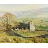 David Newcombe (British, 20th/21stC). Macclesfield Forest Chapel, oil on canvas, signed, 19cm high,