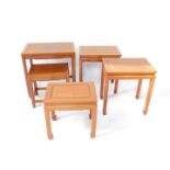Five various Chinese hardwood occasional tables, largest 61cm high, 61cm wide, 40.5cm deep.