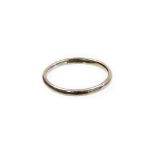 A platinum wedding band, of plain design with makers stamp WW Limited, marked platinum, ring size O½