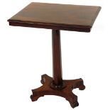 A 19thC mahogany occasional table, the rectangular rounded top raised on an octagonal stem terminati