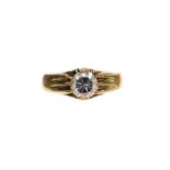 A 9ct gold solitaire ring, set with an imitation diamond, in claw setting, ring size R½, 4.9g all in