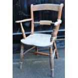 A 19thC bar back Windsor carver chair.