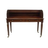 A tray top wash stand in the manner of Holland & Sons, with shelved tray top on a moulded platform,