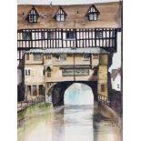 T V Radford (20th English School). Lincoln Glory Hole, High Bridge, watercolour, indistinctly singed