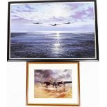 Two aircraft related pictures, to include a print after John Rayson, of the spitfire, dated 1982, 28