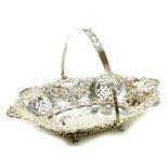 A Victorian silver fruit basket, by Thomas Latham and Earnest Morton, with a shell and scroll outlin