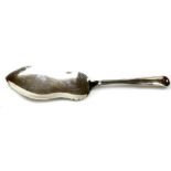 A fish slice, bearing worn hallmarks, possibly Norwegian, maker A.M, white metal, 4½oz.