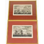 A pair of late 19thC framed engravings, depicting the engagement in Mediterranean on the 28th Februa