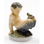 A Royal Copenhagen figure of Pan with a Toad, model 1713 and marked NBX, 12cm high.