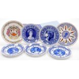 Wedgwood Royal commemorative plates, including ER II Golden Jubilee, Silver Jubilee, Royal Wedding 1