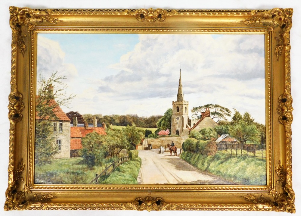 Malcolm Doughty. Wilsford in spring, painted 1984, before alteration to The Plough, oil on board, 48 - Bild 2 aus 2