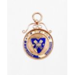 A 9ct gold Commemorative fob, mark to back Drake football league winners 1920-21 T.Firths Welfare F.