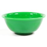 A fine Peking jade green glass bowl, 17cm diameter, 7.5cm high.