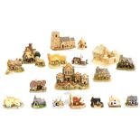 A group of Lilliput Lane and other cottages, to include Mother Nature in Winter, Rose Cottage by Dav