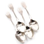 A set of four Victorian silver teaspoons, Old English pattern, London probably 1842, 3oz. (4)