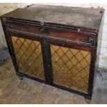 A Regency mahogany cabinet base, with fold over top, 76cm wide.