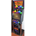 A retro arcade Pacman gaming machine, 190cm high, 61cm wide, 52cm deep. Note: VAT is payable on the
