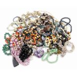 Various costume jewellery necklaces, to include imitation coral necklace, various beaded necklaces,
