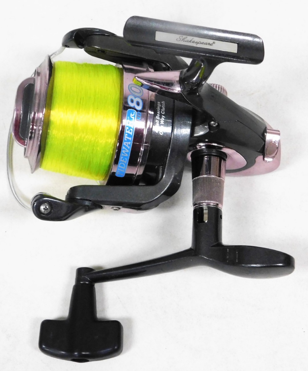 A Shakespeare Tidewater XD80 fixed spool fishing reel, two other fixed spool reels and a Wychwood fi - Image 3 of 4