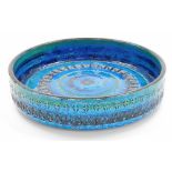 A Bitori stoneware bowl, decorated in blue and green, 27.5cm diameter.