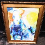 Frank Gude. Abstract, oil on board, signed and possibly dated 86, 78cm x 57cm, in gilt frame.