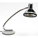 An Art Deco style fase lamp, model 620M, with a plastic grey and black shade, with brushed aluminium