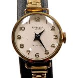 A Summit seventeen jewel ladies wristwatch, in a 9ct gold case on expanding gold plated bracelet.